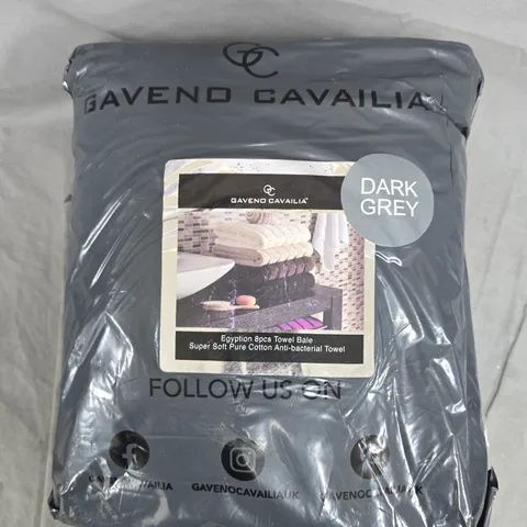 GAVENO CAVAILIA EGYPTIAN 8PC TOWEL BALE – DARK GREY