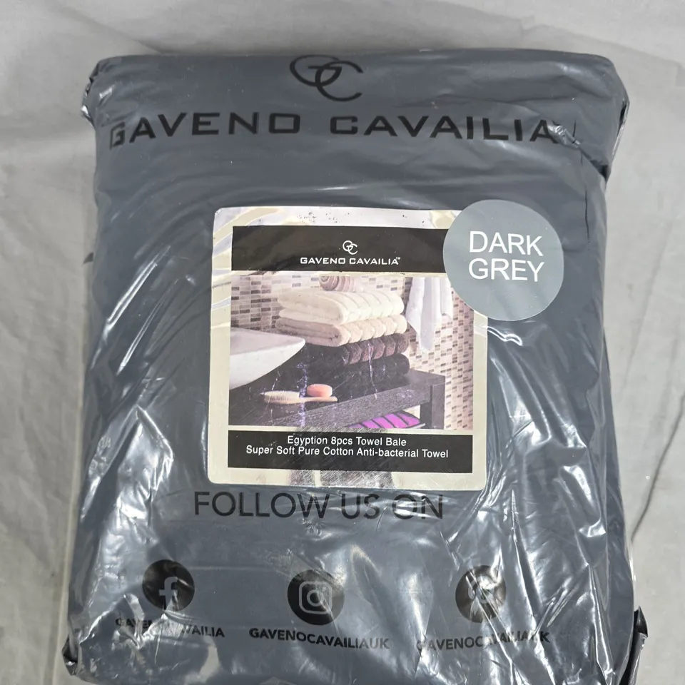 GAVENO CAVAILIA EGYPTIAN 8PC TOWEL BALE – DARK GREY