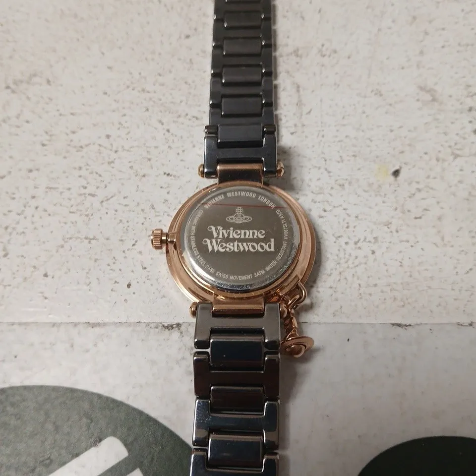 VIVIENNE WESTWOOD TIME MACHINE WATCH – ROSE GOLD & STAINLESS STEEL BRACELET (BOXED)