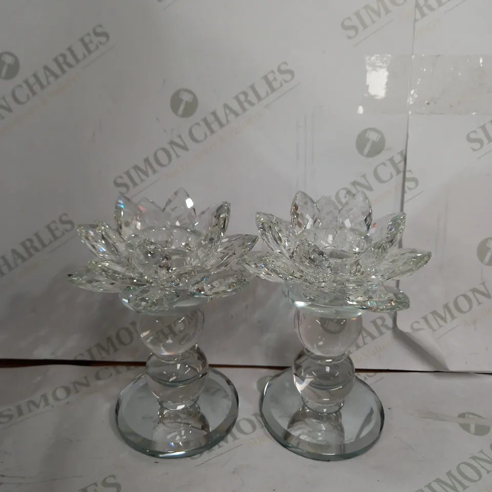 JM BY JULIEN MACDONALD CRYSTAL LOTUS FLOWER TEALIGHT HOLDERS GIFT SET