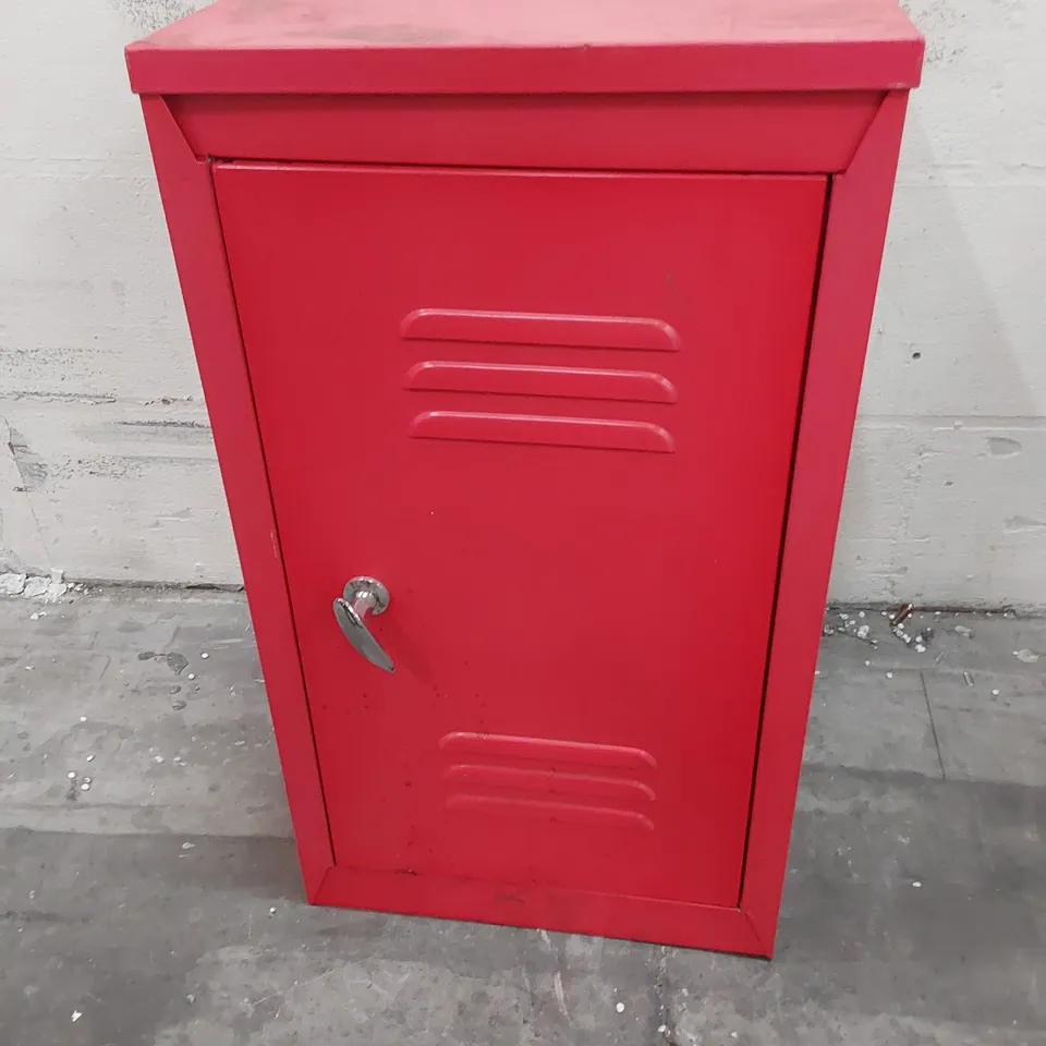 RED METAL SINGLE DOOR CUPBOARD