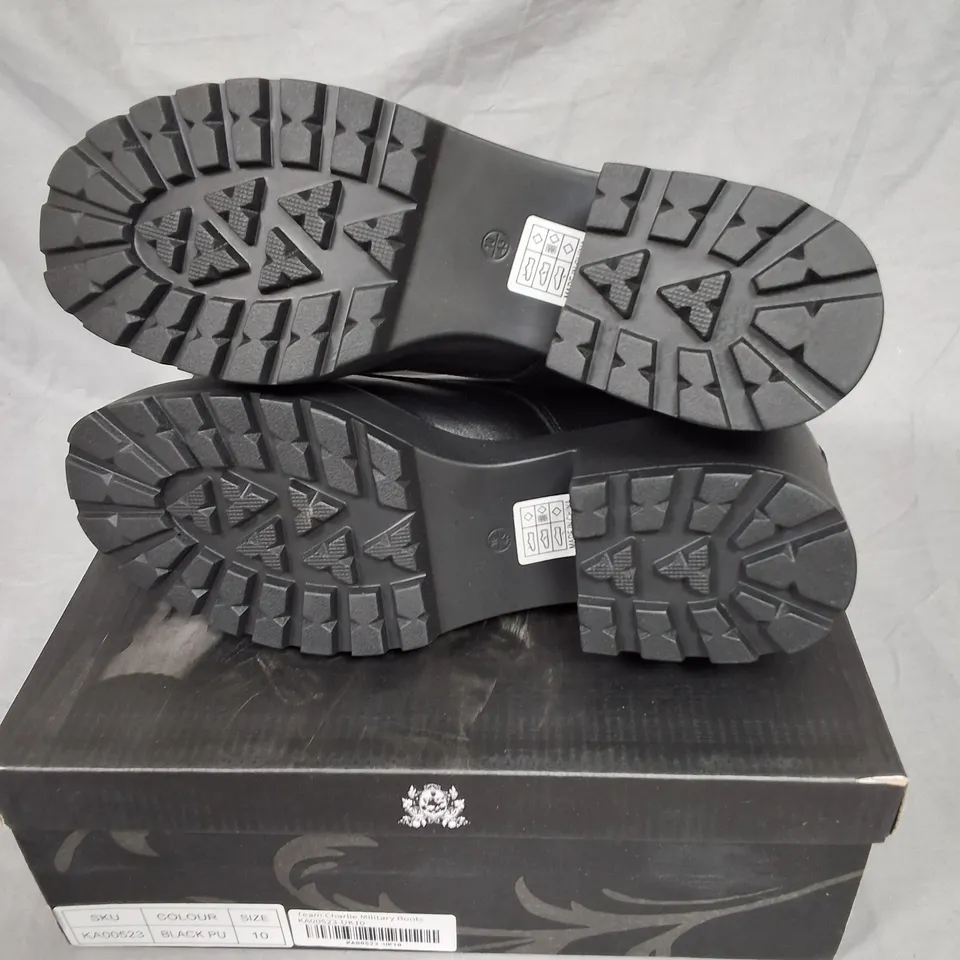 BOXED KOI TWIGHLIGHT TEAM CHARLIE MILITARY HOOTS IN BLACK- UK 10