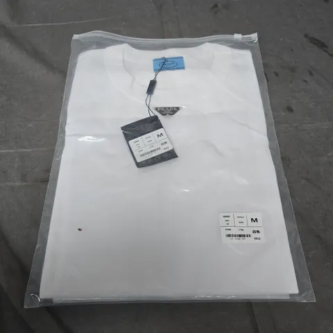 PRADA WHITE T-SHIRT, SIZE M