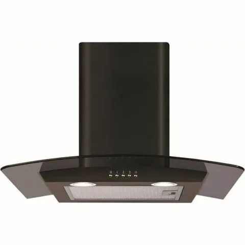 BOXED ABODE AGCH6031B 60CM CURVED GLASS COOKER HOOD - BLACK