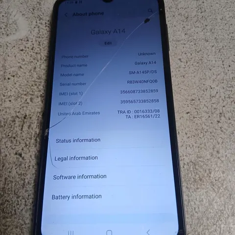 SAMSUNG GALAXY A14 SMARTPHONE β BLACK
