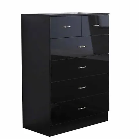 BOXED CHILTON 6 DRAWER CHEST - BLACK (2 BOXES)