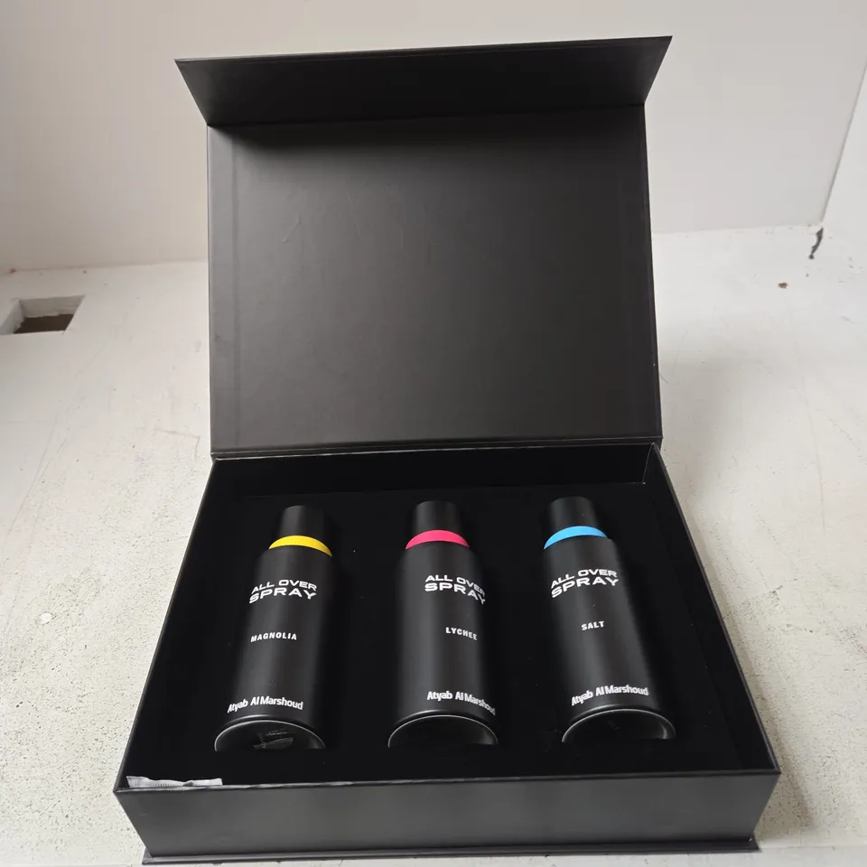 ATYAB AL MARSHOUD ALL OVER SPRAY GIFT SET – MAGNOLIA, LYCHEE & SALT (3 BOTTLES)