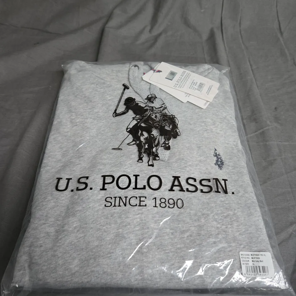 US POLO ASSN GREY HOODIE SIZE XL