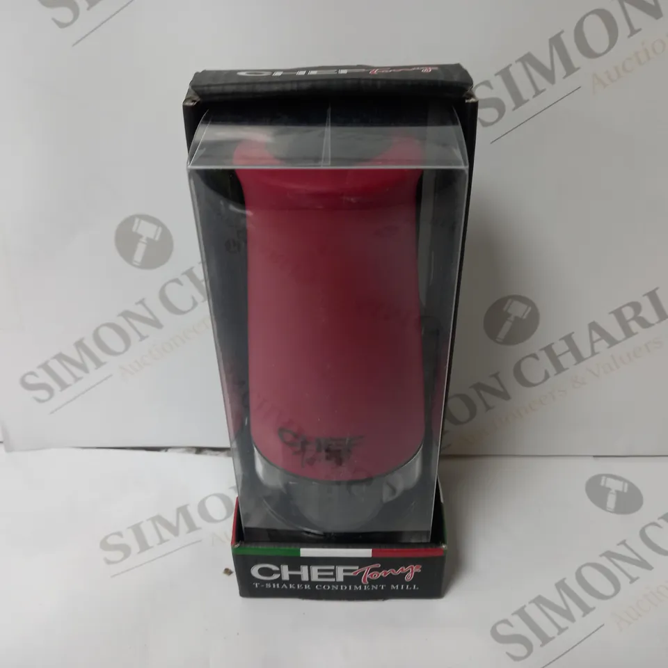 BOXED CHEF TONY CONDIMENT MILL IN RED
