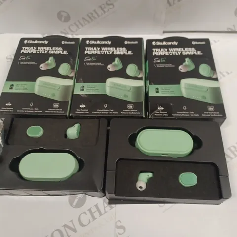 LOT OF 5 PAIRS OF SKULL CANDY SESH EVO TWS EARBUDS IN GREEN