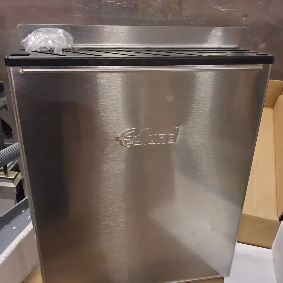 BOXED EDLUND WALL MOUNTER STAINLESS STEEL KNIFE BLOCK