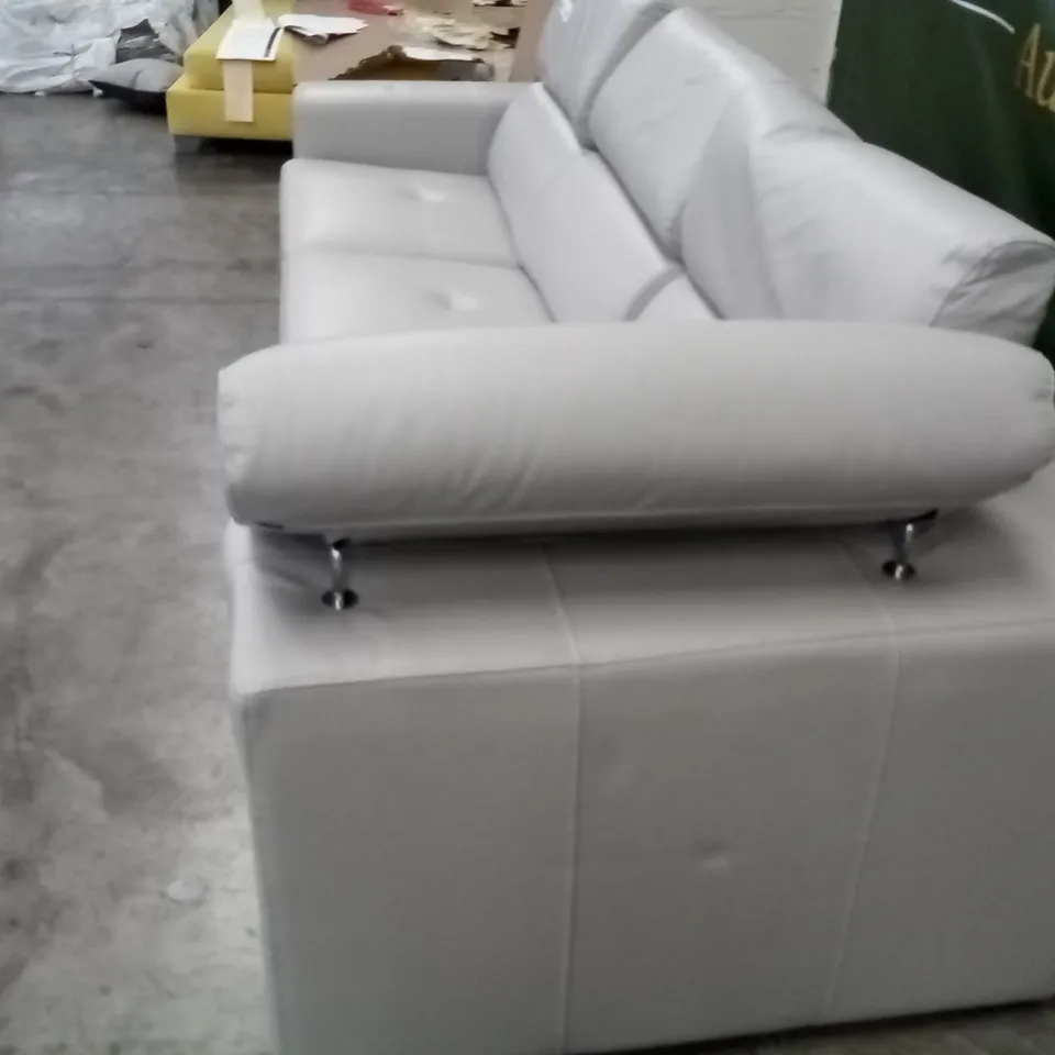 QUALITY DESIGNER 2PCS CORNER SOFA - EGGSHELL LEATHER