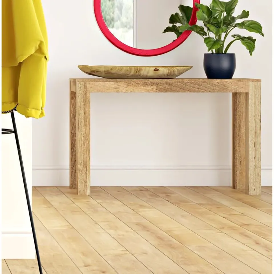 BOXED MUNNAR 120CM SOLID WOOD CONSOLE TABLE 