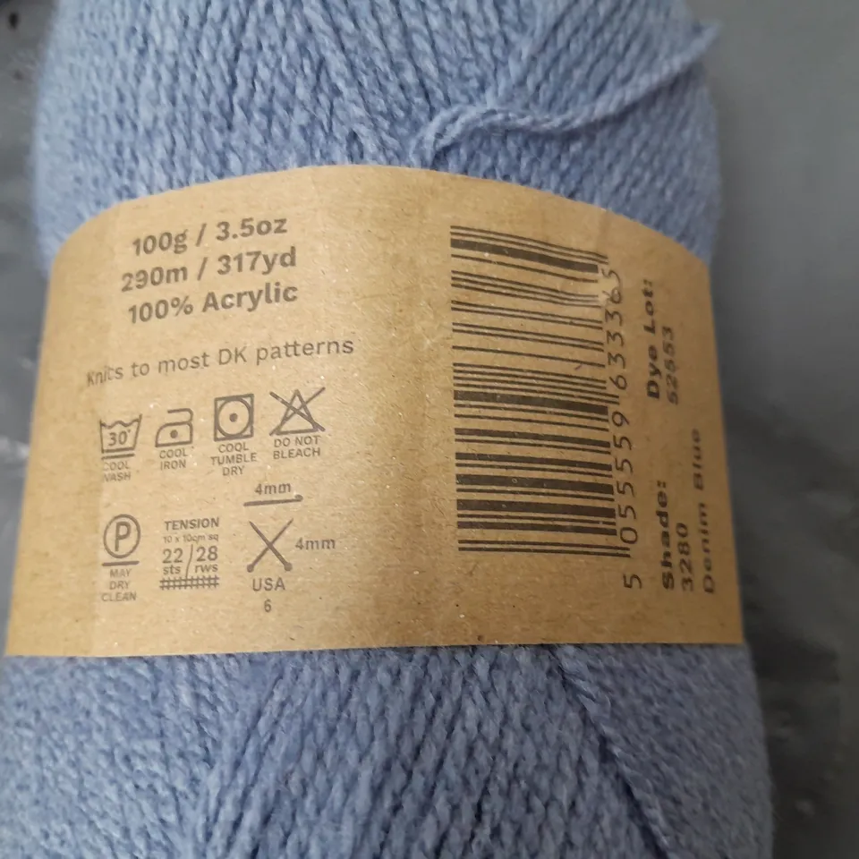 LOT OF 11 100G YARNSMITHS CREATE DOUBLE KNIT - 3 COLOURS