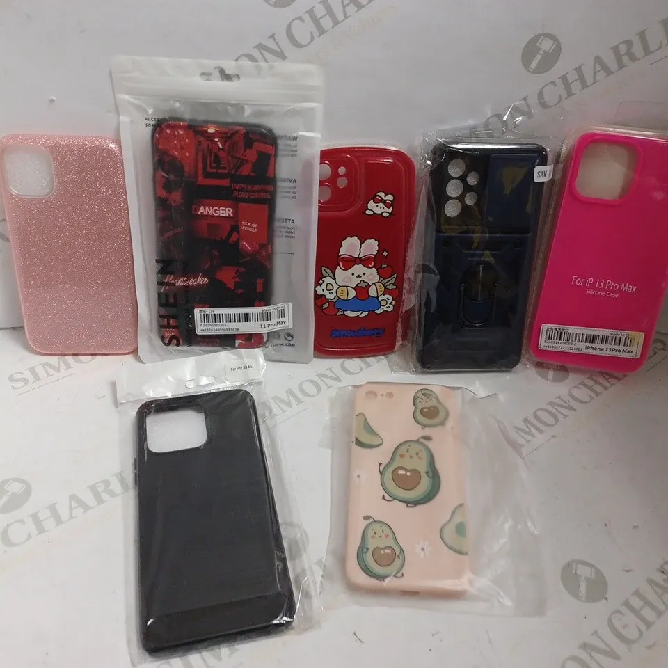 BOX OF APPROX 15 ASSORTED PHONE CASES, SCREEN PROTECTORS FOR VARIOUS PHONES
