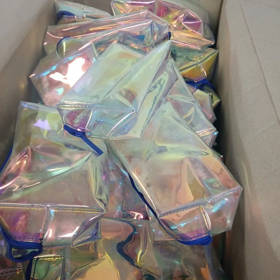 BOX OF APPROXIMATELY 50 COSMETIC BAGS