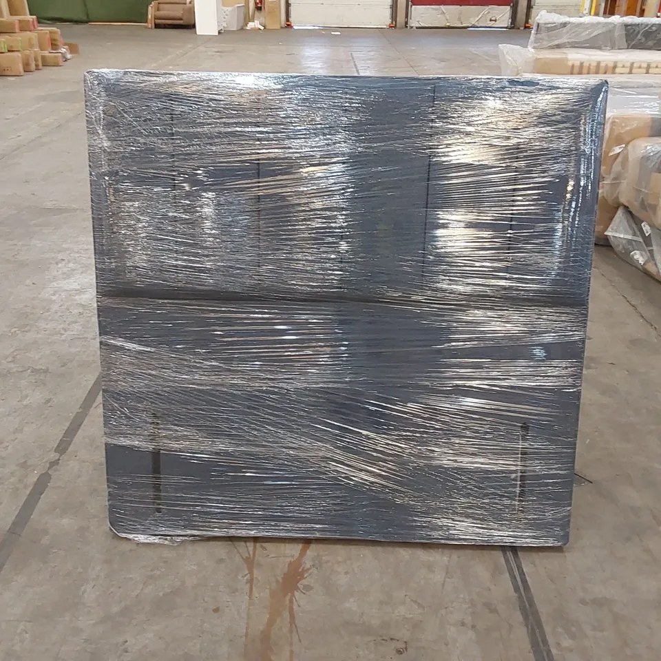 BAGGED DESIGNER 135cm DOUBLE SIZE FABRIC UPHOLSTERED HEADBOARD - BLUE