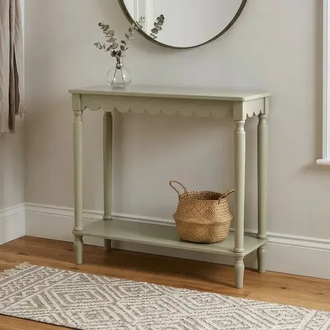 BOXED SCALLOP SMALL CONSOLE TABLE (1 BOX)