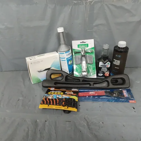 APPROXIMATELY 8 ASSORTED VEHICLE PARTS & ACCESSORIES TO INCLUDE AIR FRESHENER , DIESEL SYSTEM CLEANER, ANGLE GRINDER PIN WRENCH, ETC - COLLECTION ONLY