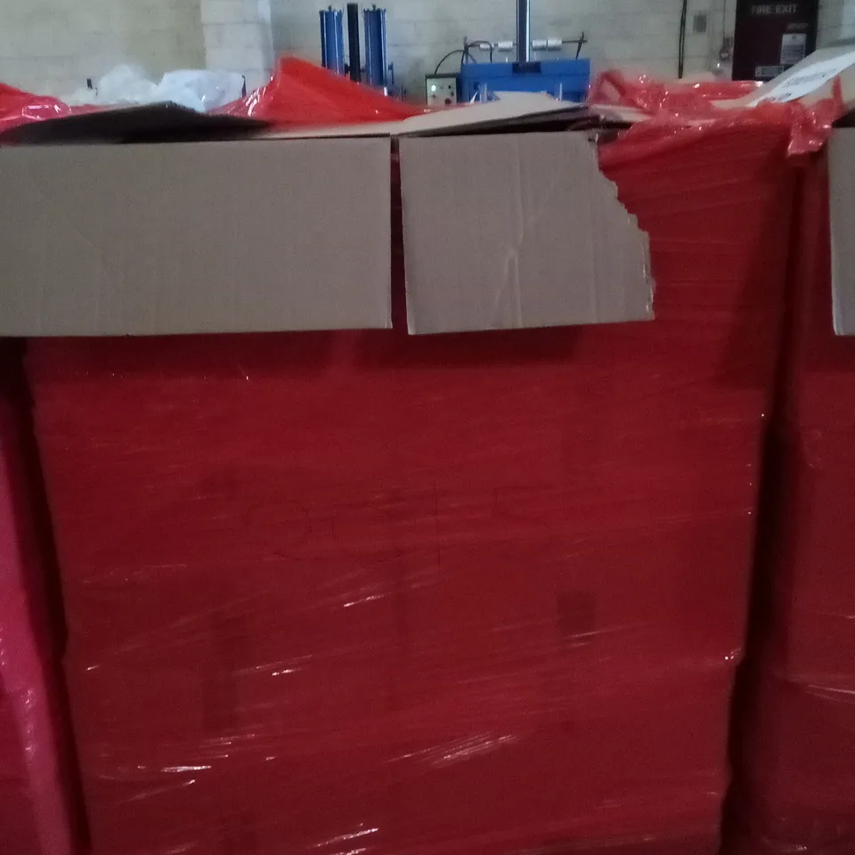 PALLET OF 6 BOXES CONTAINING ASSORTED ITEMS INCLUDING ARTIFICIAL POTTED PLANT, ENGLAND FLAG, WOODEN SPACE GAME, COFFEE MUG WARMER, CONTOUR RULER, WIRED MOUSE