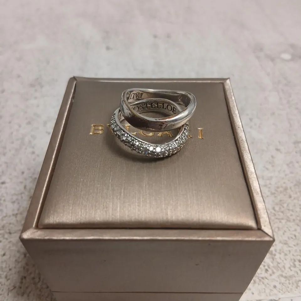 PAUL COSTELLO FOR DIAMONIQUE WAVE STACK SET OF 2 RINGS