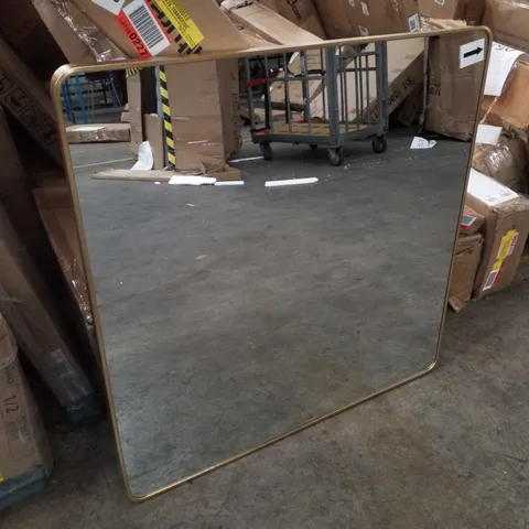 BOXED METAL FRAMED WALL MOUNTED ACCENT MIRROR (1 BOX)