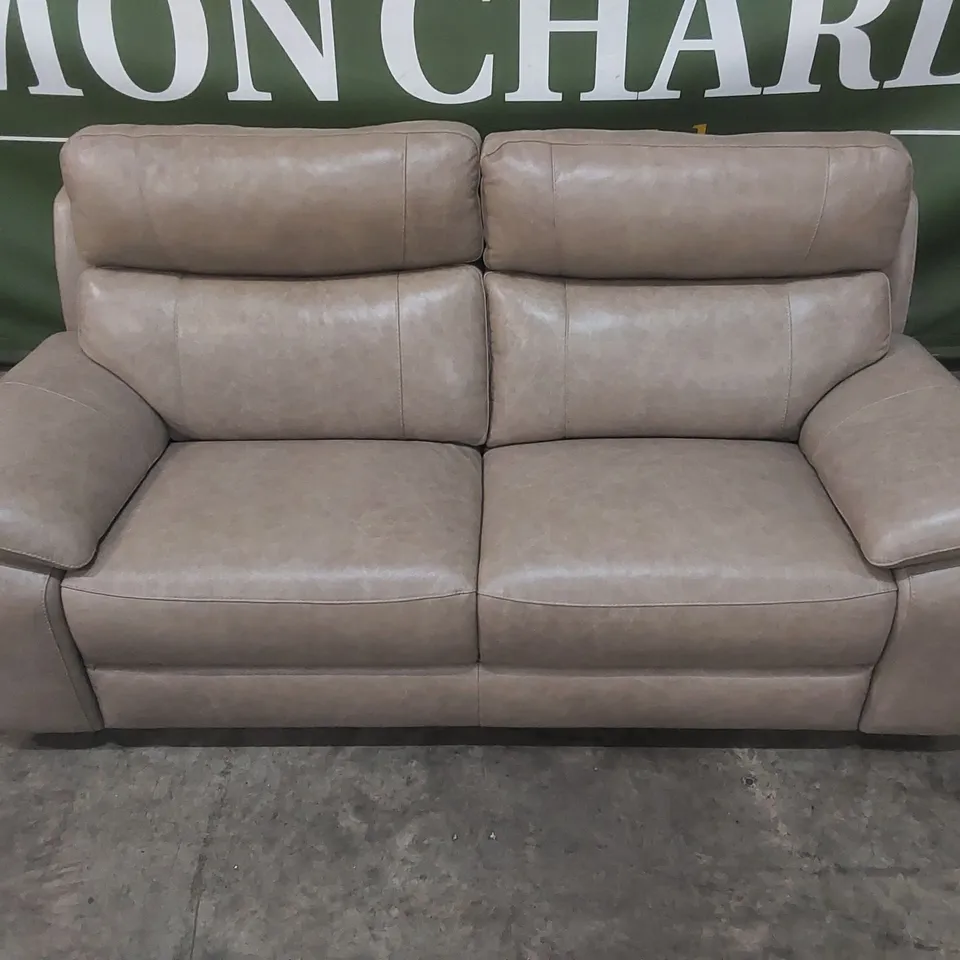 QUALITY DESIGNER ITALIAN MADE LEATHER PATRIZIO 3 SEATER SOFA IN LEATHER ROPE COLOUR