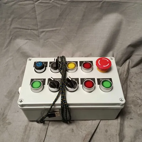INDUSTRIAL CONTROL PANEL WITH MULTI-COLOUR PUSHBUTTONS – WHITE ENCLOSURE. UNBOXED