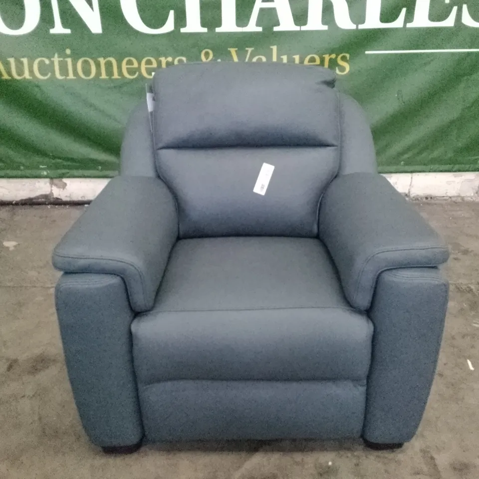 QUALITY ITALIAN DESIGNER PARMA NEW ELECTRIC RECLINER CHAIR - GREY LEATHER