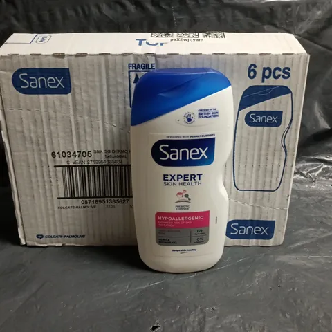 SANEX EXPERT HYPOALLERGENIC SHOWER GEL - 6 X 450ML
