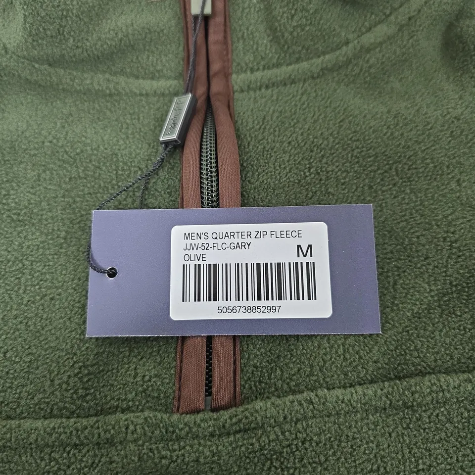 J.J. WILLIS MEN'S QUARTER ZIP FLEECE – OLIVE GREEN, SIZE M