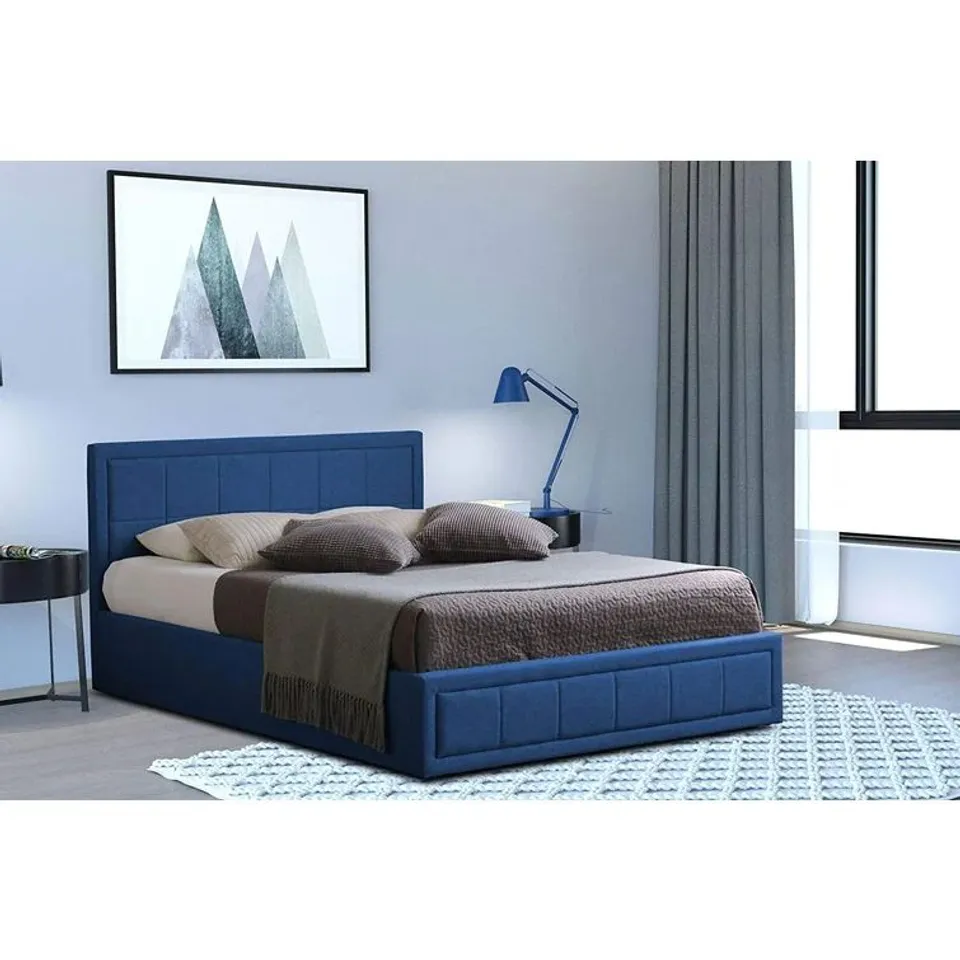 BOXED BAILEY NAVY OTTOMAN BED - KING SIZE (2 BOXES)