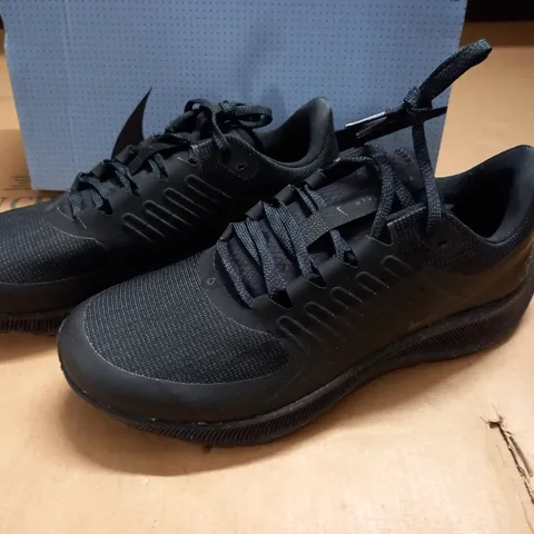 BOXED PAIR OF NIKE SHIELD BLACK TRAINERS - 8