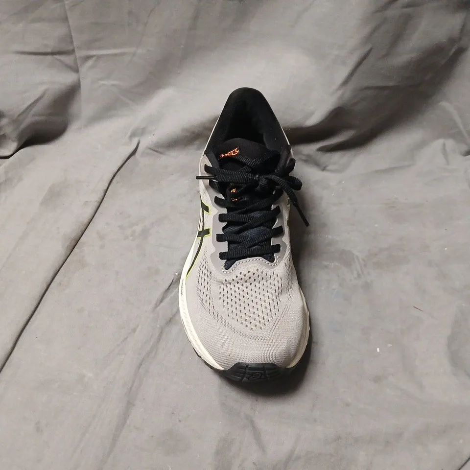 ASICS GT-1000-12 RUNNING SHOES – GREY/BLACK WITH NEON ACCENTS, UK 8.5