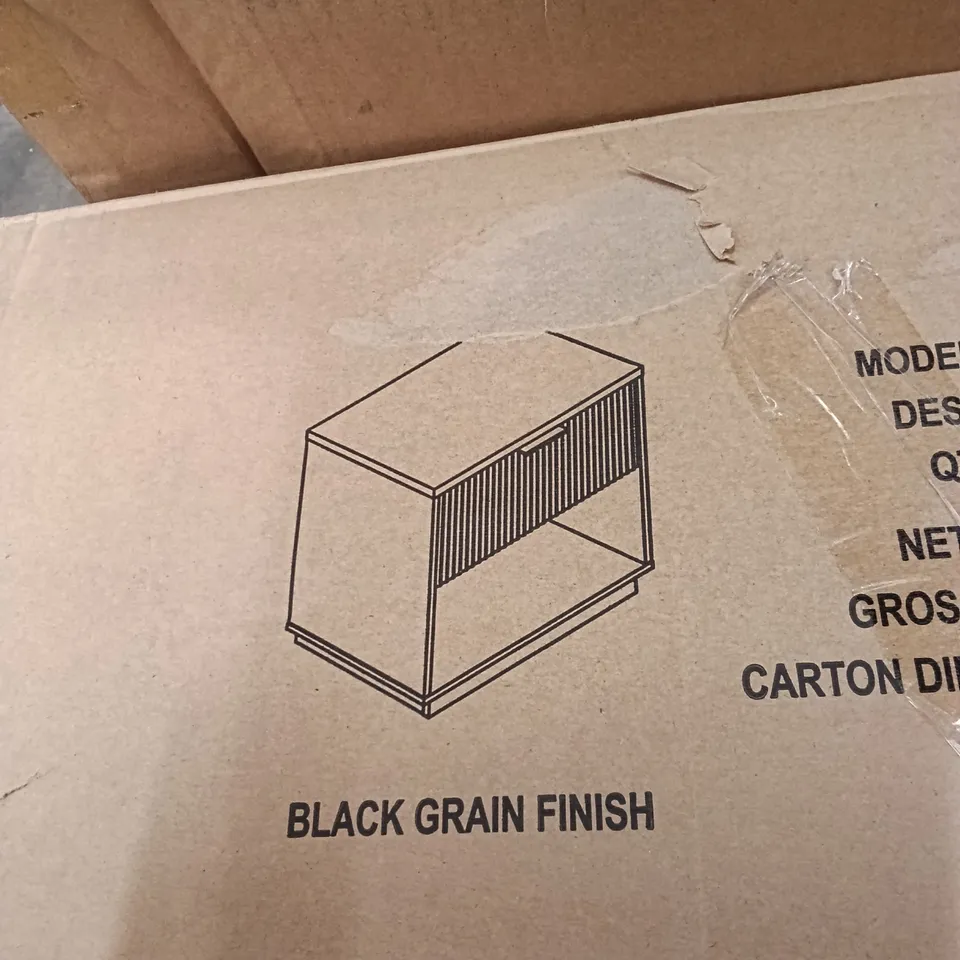 BOXED NIGHTSTAND IN BLACK GRAIN FINISH (1 BOX)