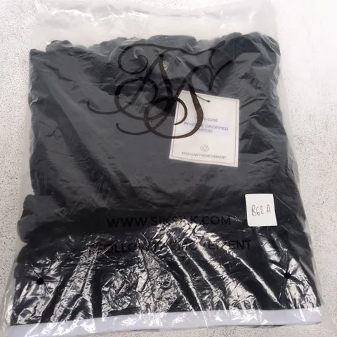 SIKSILK FOLLOW THE MOVEMENT INVERSE CROPPED HOOD SSW-2205 – BLACK