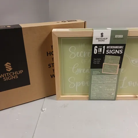 BRAND NEW BOXED KITCHEN COLLECTION 6-IN-1 INTERCHANGEABLE SIGN