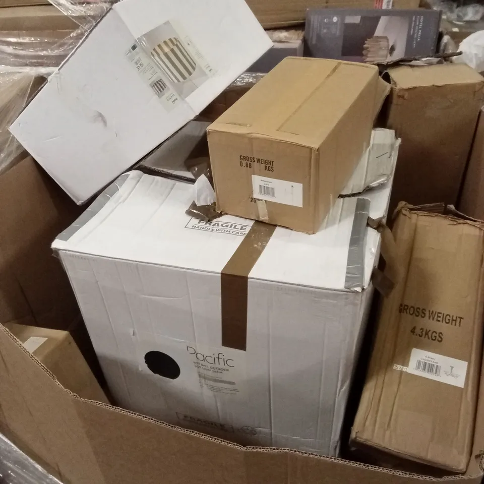 PALLET TO CONTAIN A LARGE QUANTITY OF DESIGNER HOME LIGHTING GOODS AND PRODUCTS