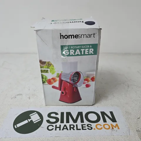 BOXED HOMESMART 3IN1 ROTARY SLICE & GRATER BLUE