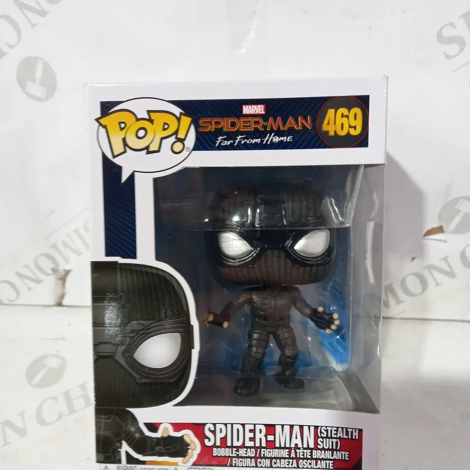 FUNKO POP MARVEL SPIDERMAN FAR FROM HOME 469 SPIDER-MAN (STEALTH SUIT) BOBBLE-HEAD