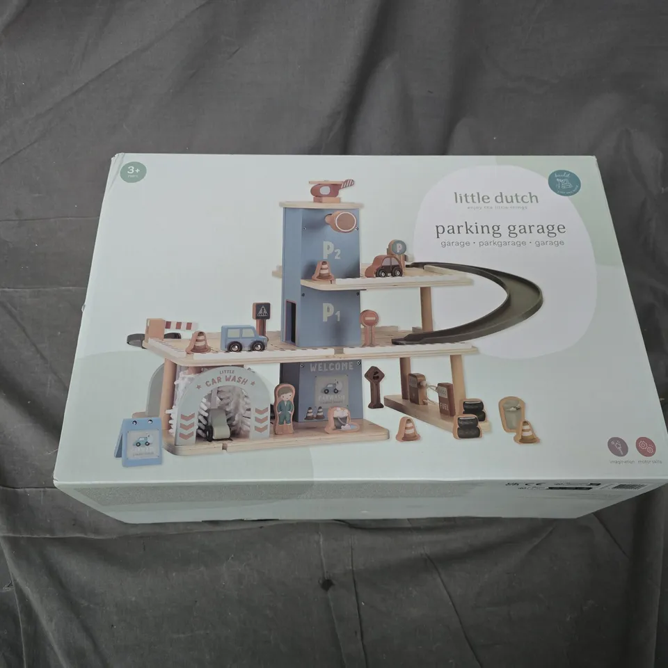 BOXED AND SEALED LITTLE DUTCH PARKING GARAGE – WOODEN TOY CAR PARK