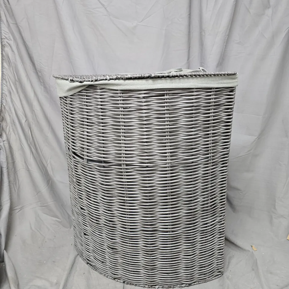 RATTAN LAUNDRY CORNER HAMPER