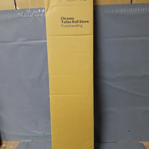 BOXED HOME CHROME TOILET ROLL STORE FREESTANDING