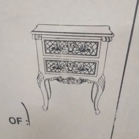 BRAND NEW HOMESDIRECT365 VINTAGE STYLE 2 DRAWER BEDSIDE TABLE