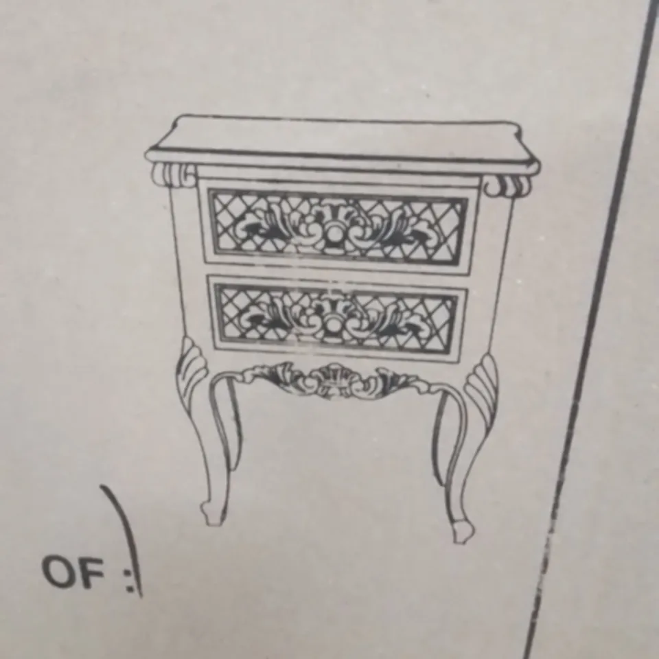 BRAND NEW HOMESDIRECT365 VINTAGE STYLE 2 DRAWER BEDSIDE TABLE 