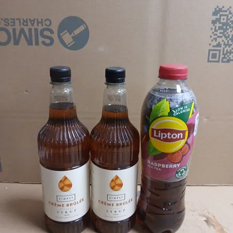 APPROXIMATELY 2 ASSORTED FOOD AND DRINK ITEMS TO INCLUDE LIPTONS ICED TEA AND CREME BRULEE SYRUP 