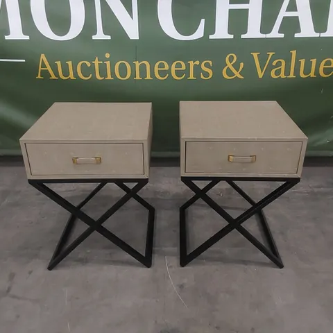 SET OF 2 TRAFALGAR 1-DRAWER BEDSIDE TABLES