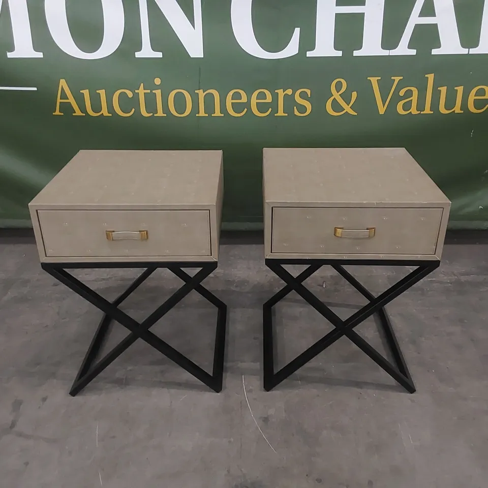 SET OF 2 TRAFALGAR 1-DRAWER BEDSIDE TABLES 