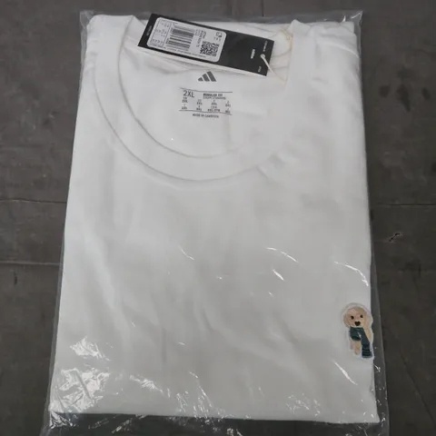 BAGGED ADIDAS WHITE DOG SOCK T-SHIRT 2XL REGULAR FIT