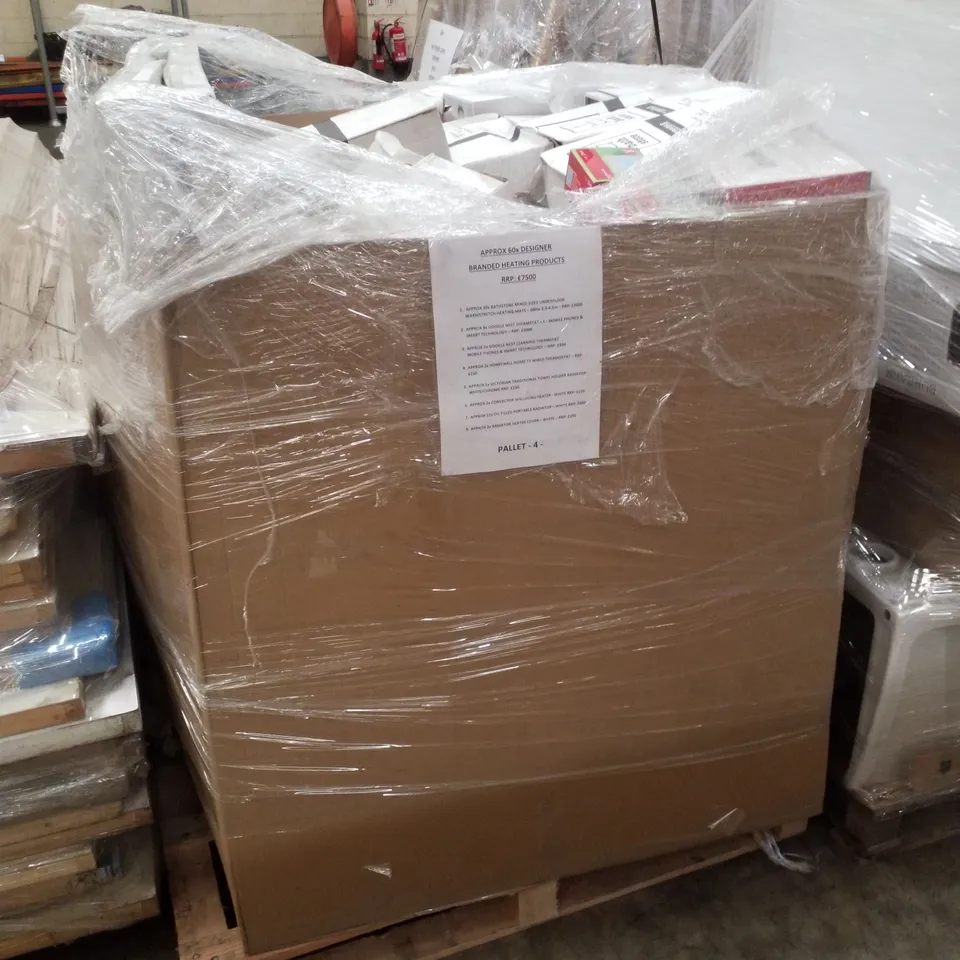 PALLET CONTAINING APPROXIMATELY 60 DESIGNER BRANDED HEATING PRODUCTS 